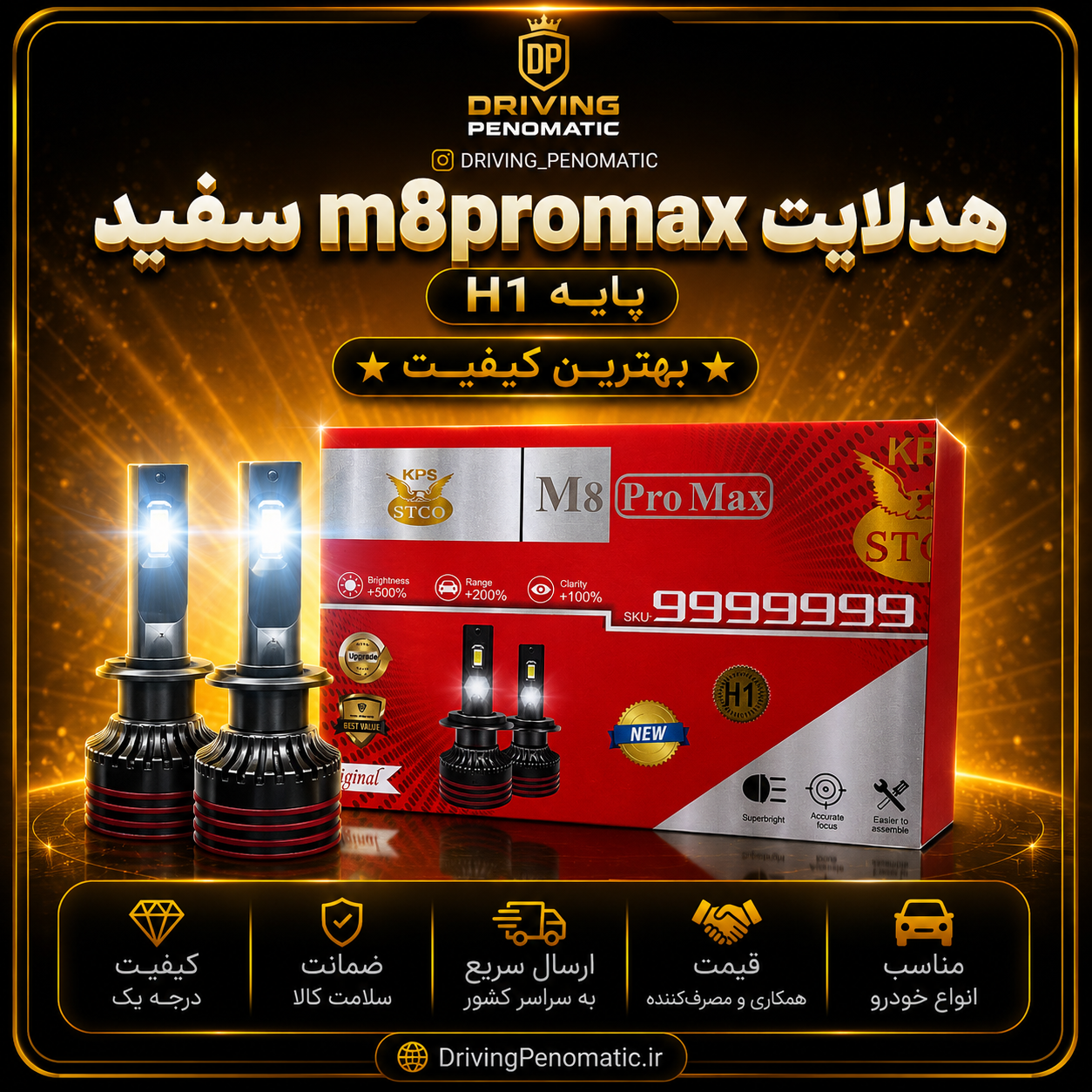 هدلایت m8 پرومکس سفید